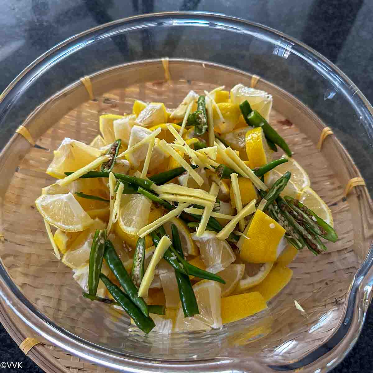 chopped lemon, ginger and green chilies