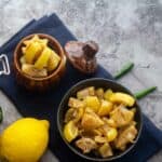 lemon ginger pickle recipe with text overlay for pinterest