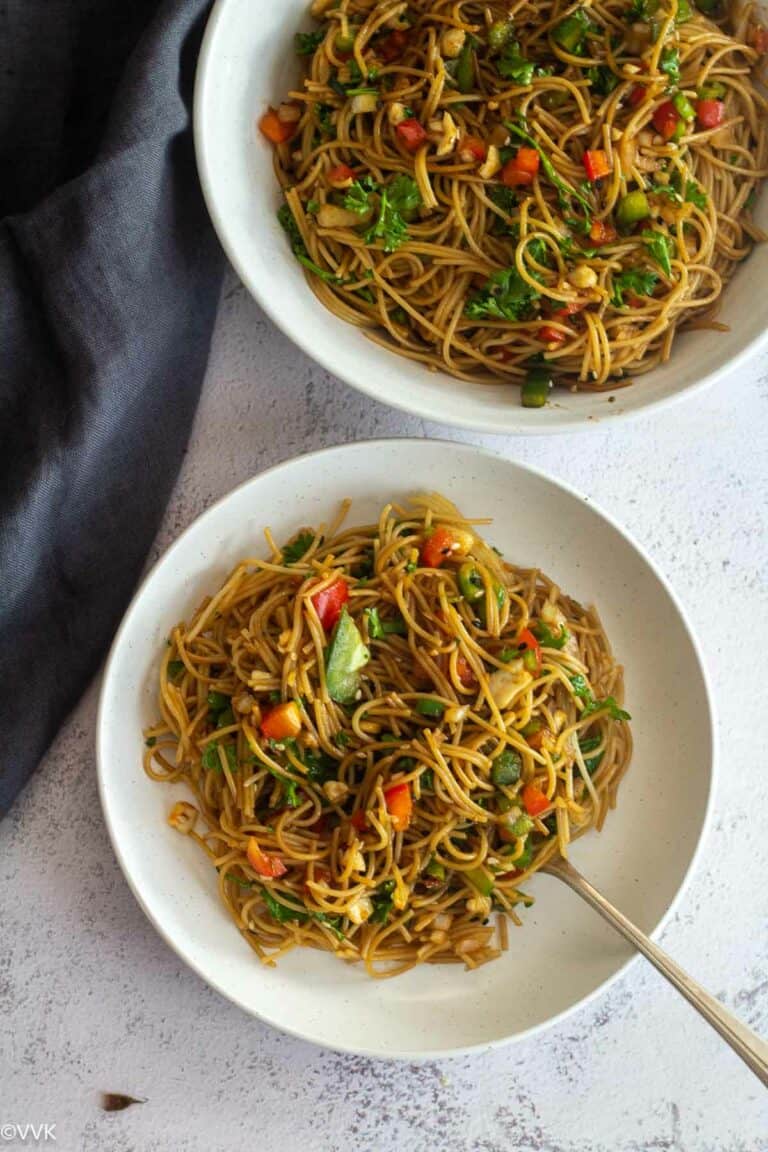 Asian Pasta Salad Recipe - Vidhya’s Vegetarian Kitchen