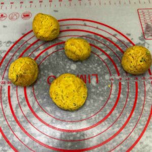 dividing the dough into balls