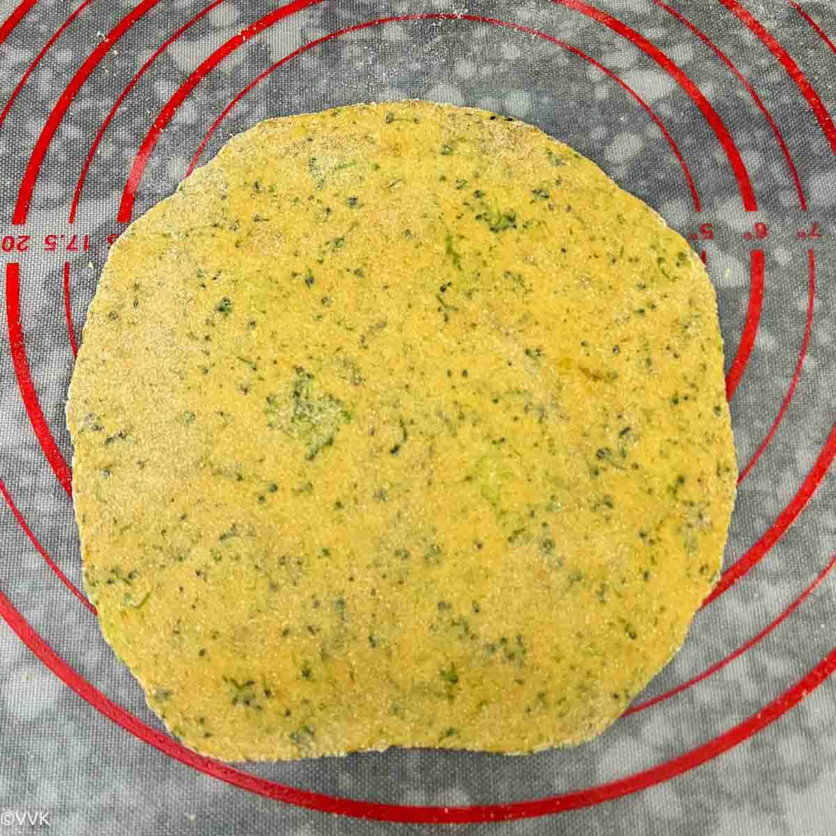 rolled out paratha
