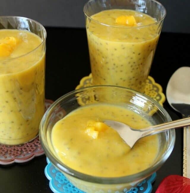 Mango Chia Seed Pudding served and ready