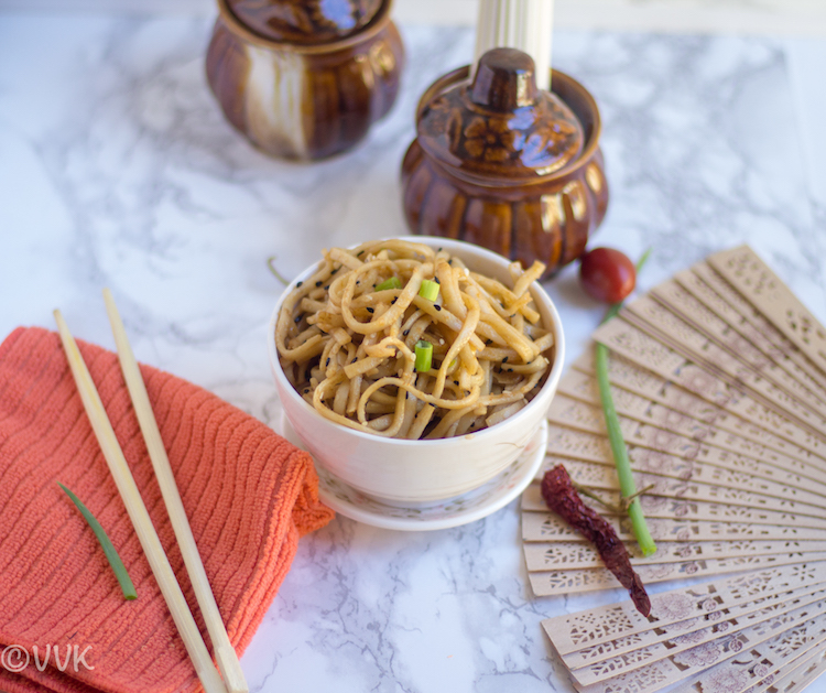 Udon Noodles With Peanut Butter Vidhya S Vegetarian Kitchen