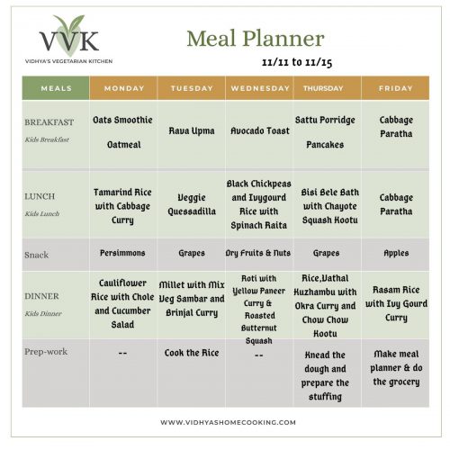 Indian Seasonal Meal Planner - Vidhya’s Vegetarian Kitchen