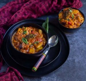 Instant Pot Mixed Vegetable Pasta Soup - Vidhya’s Vegetarian Kitchen