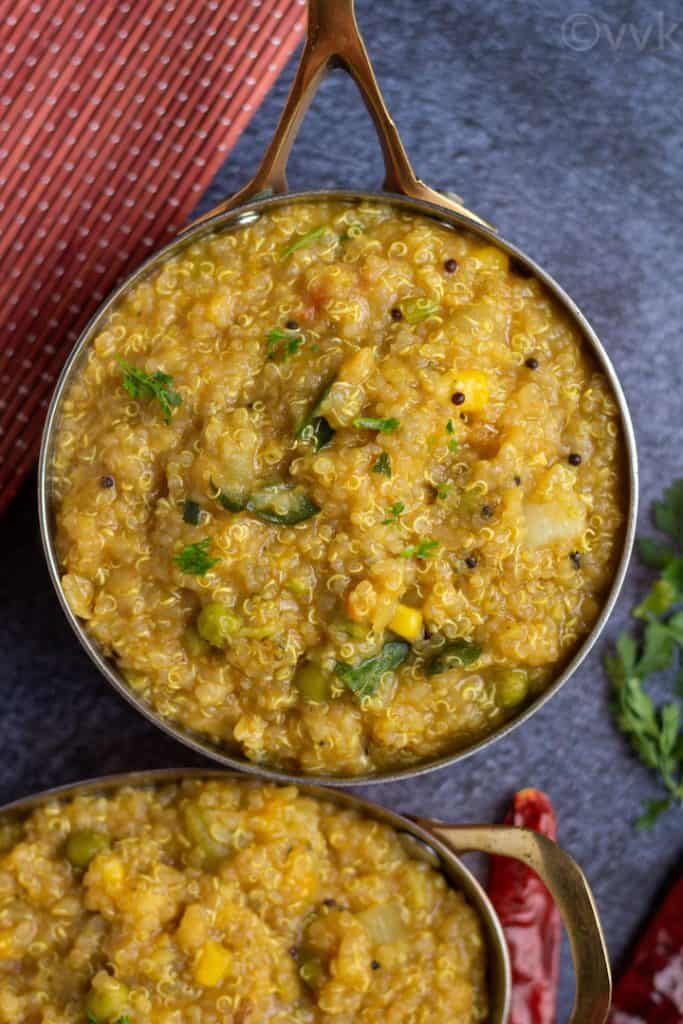 Pressure Cooker Sambar Rice | Quinoa Sambar Sadham