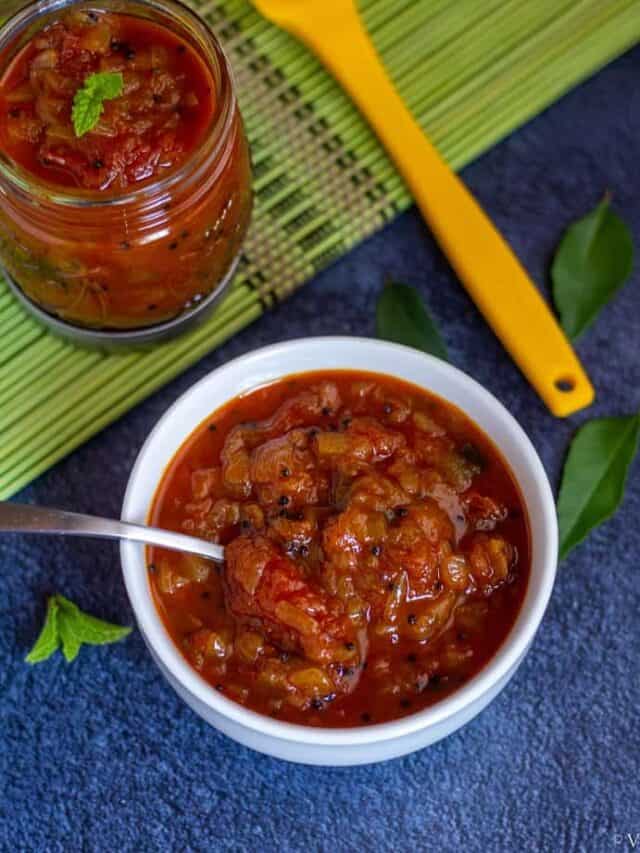 Tomato-Onion Relish | Instant Pot Tomato Onion Thokku - Vidhya’s ...