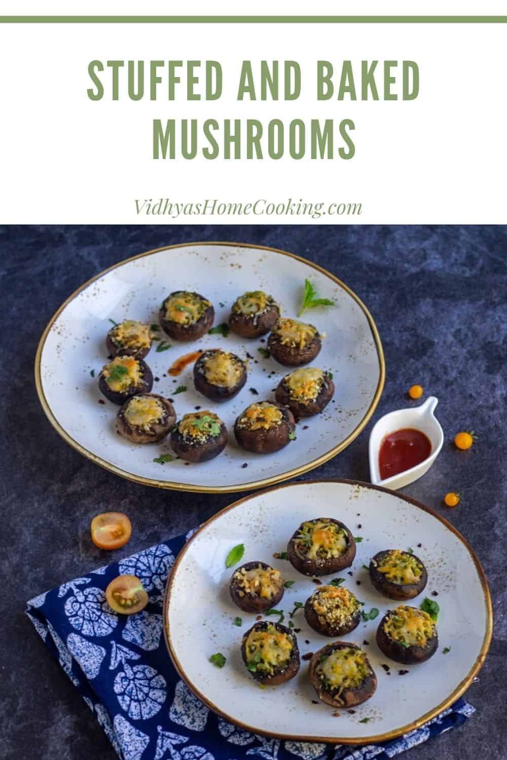 Stuffed Mushrooms (Oven Baked) - Vidhya’s Vegetarian Kitchen