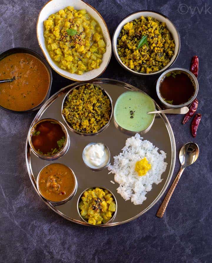 South Indian Vegetarian Lunch Menu Ideas | Vathal Kuzhambu & Paruppu