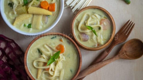 Thai Coconut Curry Vegetable Noodle Soup Vegetarian Khao Soi Instant Pot Noodle Soup