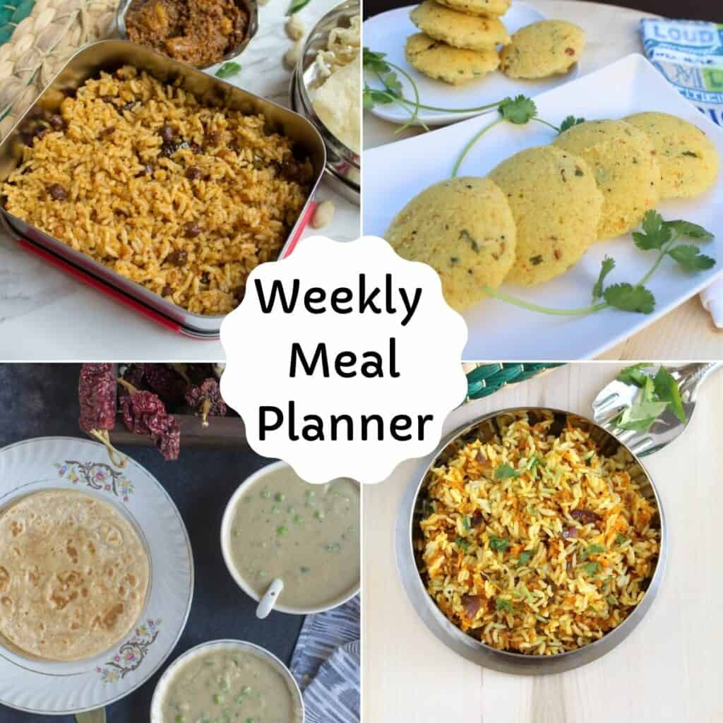 South Indian Vegetarian Weekly Meal Planner