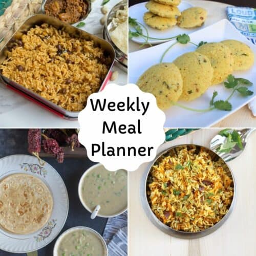 South Indian Vegetarian Weekly Meal Planner