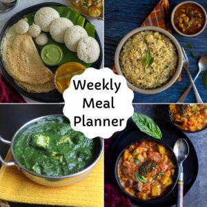 Indian Vegetarian Meal Plan | Weekly Meal Planner - Vidhya’s Vegetarian ...