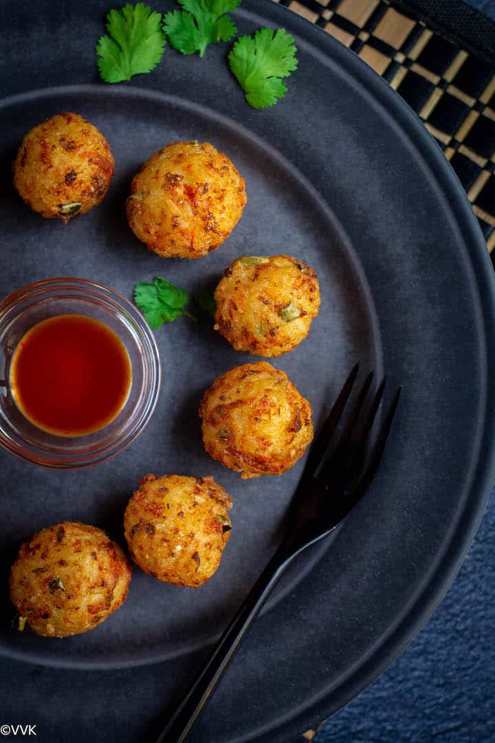 Rice Cheese and Veggie Balls - Vidhya’s Vegetarian Kitchen