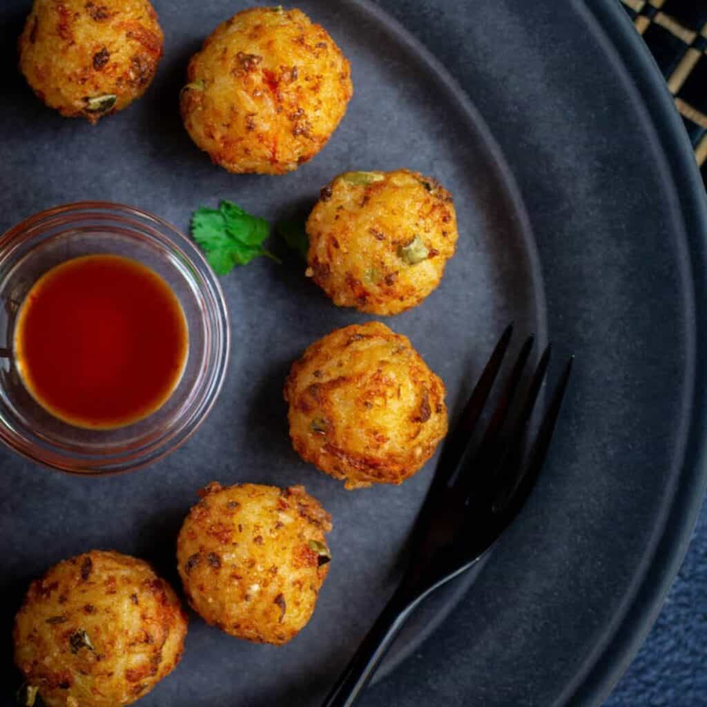 Rice Cheese and Veggie Balls - Vidhya’s Vegetarian Kitchen