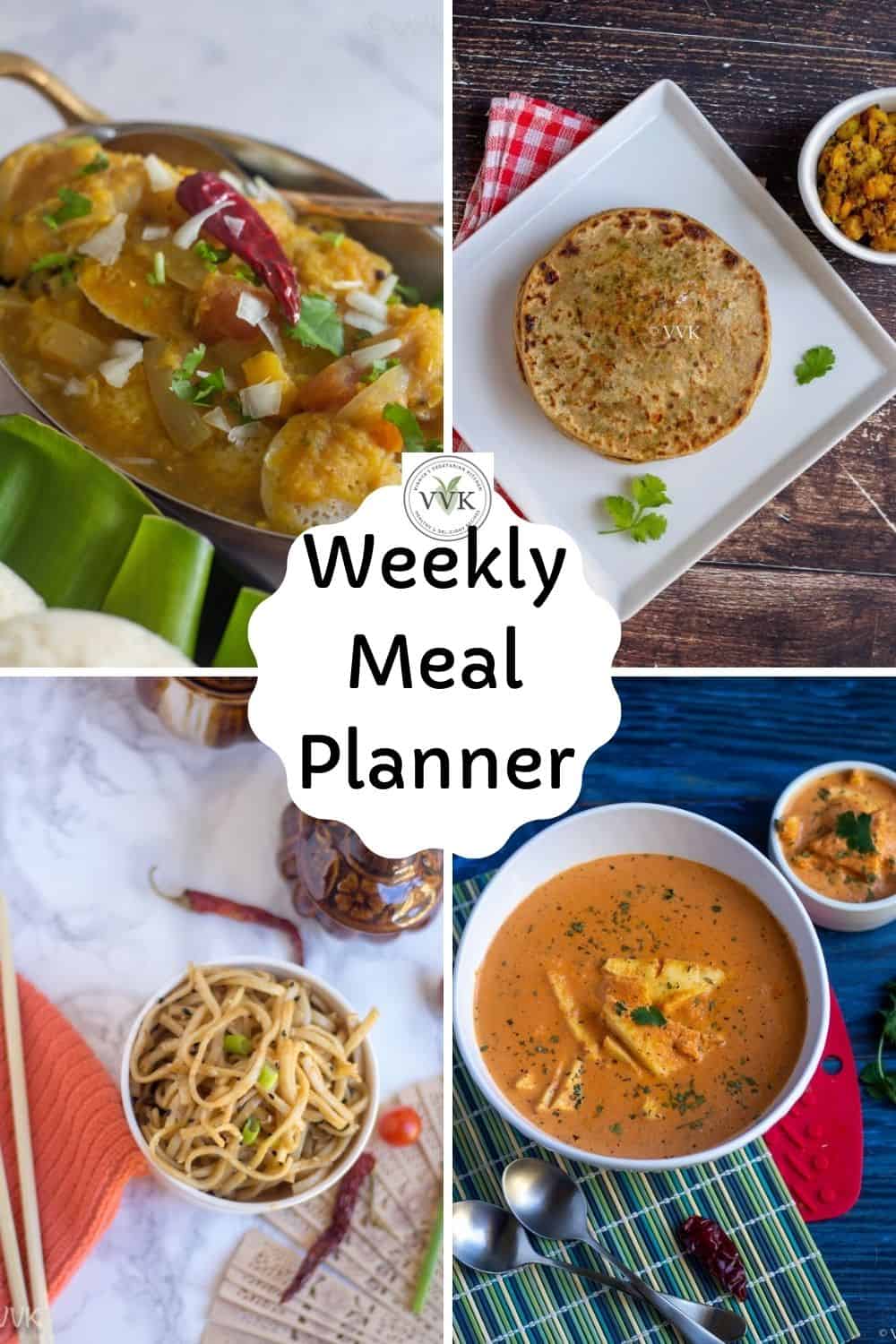 Indian Meal Plan | Weekly Meal Planner - Vidhya’s Vegetarian Kitchen