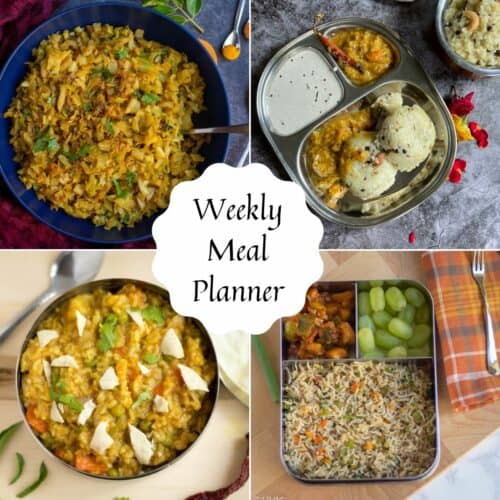 Weekly meal planner with simple and doable recipes - Vidhya’s ...