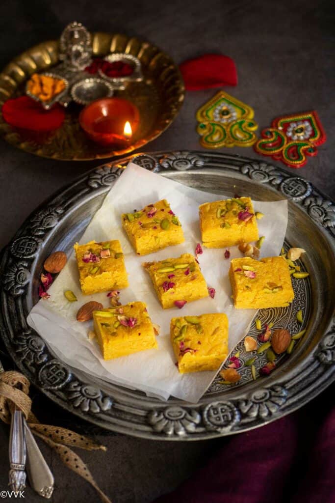 Milk Powder Pumpkin Burfi | Easy Milk Powder Burfi Recipe - Vidhya’s ...