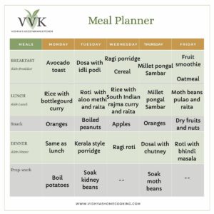 Weekly Meal Planner With Curries, Beans, & More.