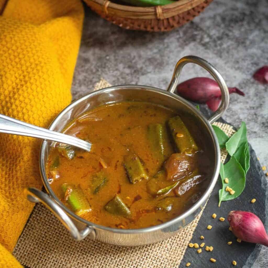 Bendekai Gojju | Tamarind-Based Okra Gravy