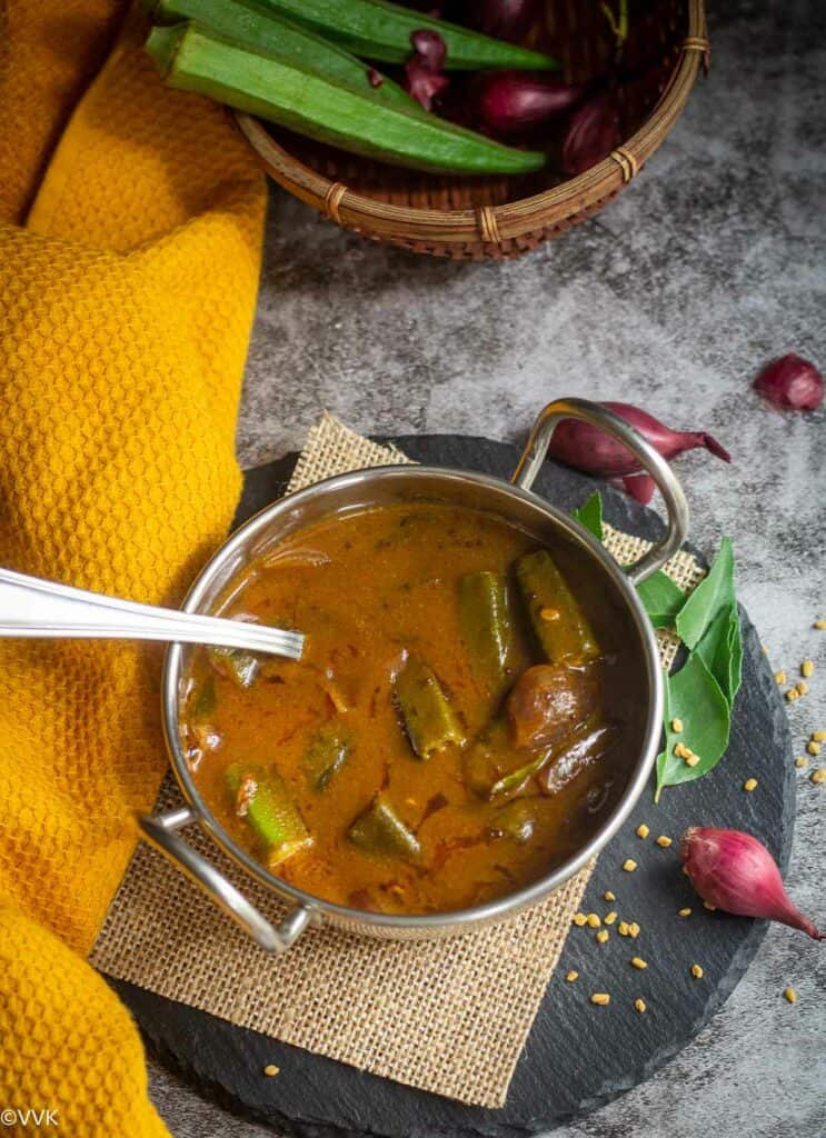 Bendekai Gojju | Tamarind-Based Okra Gravy