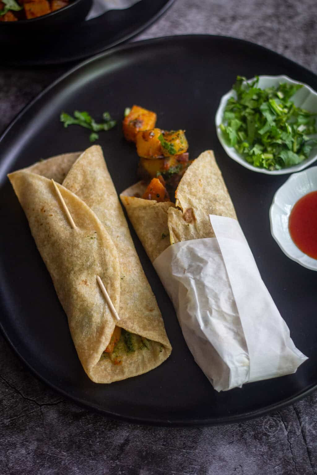 Easy Roti Rolls with Potato Curry | Potato Chapati Roll