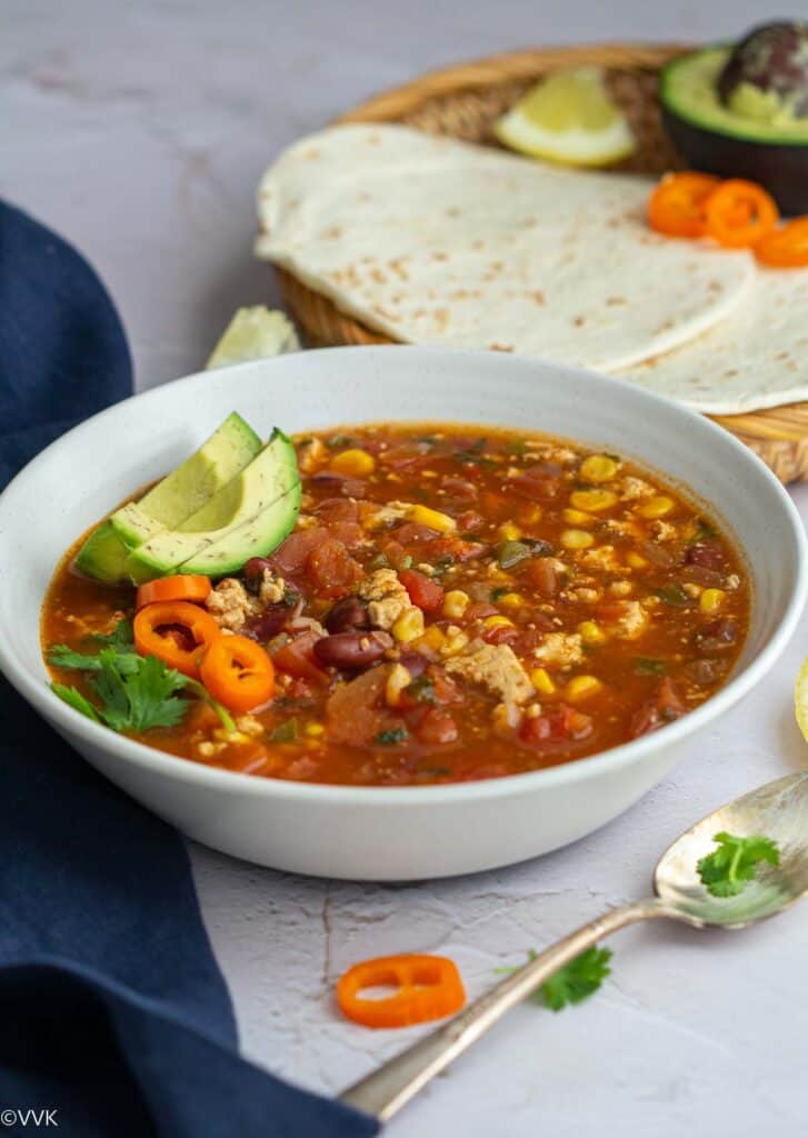 Vegetarian Taco Soup - Vidhya's Home Cooking