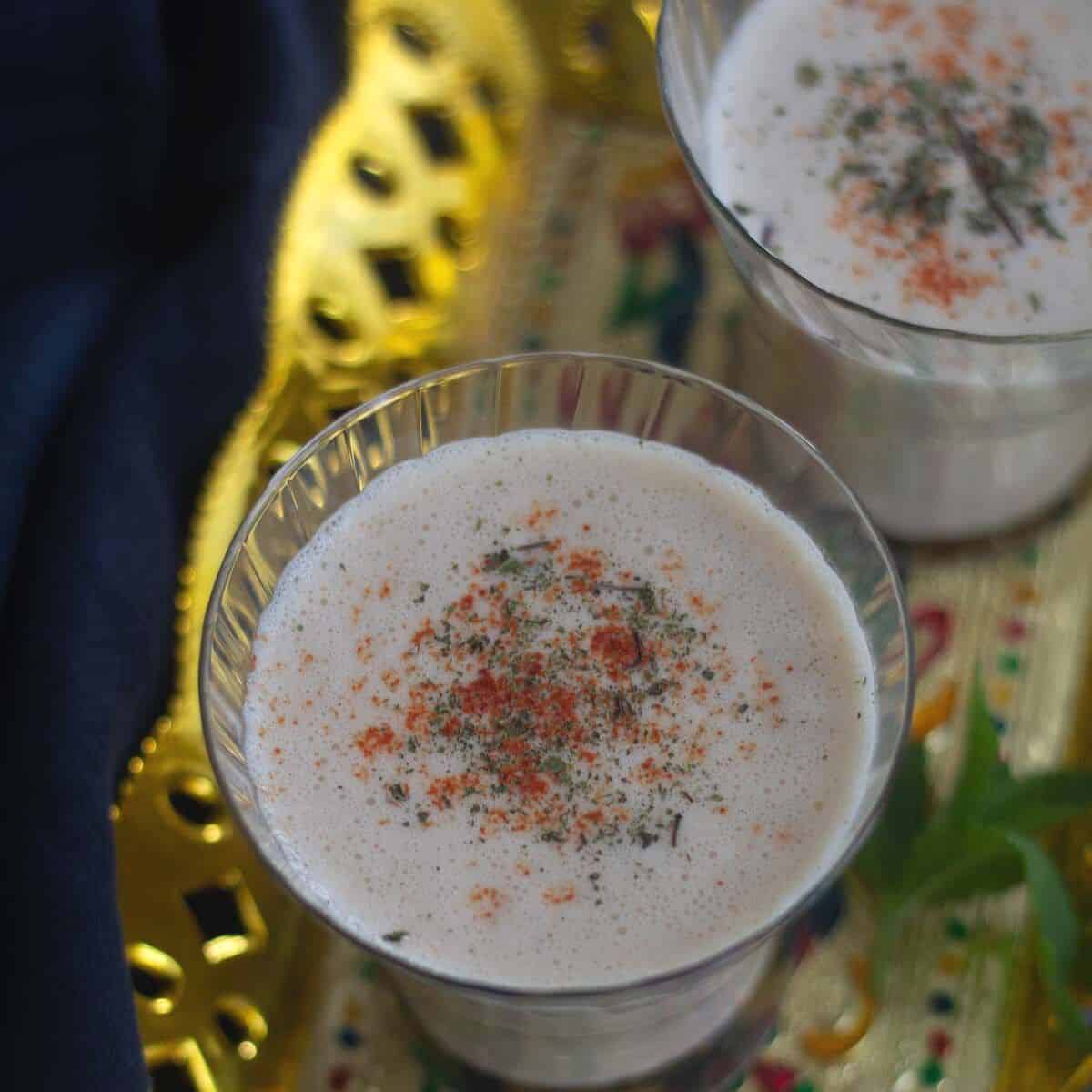 Masala Lassi (Masala Chaas Recipe + Video) - Flavours Treat