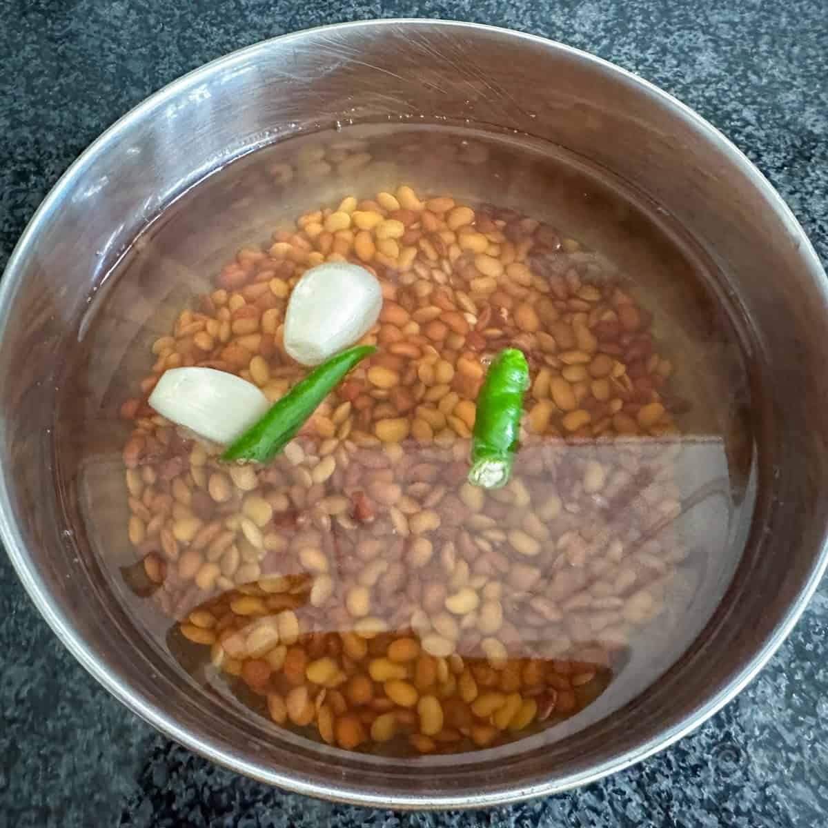 pressure cooking the dal
