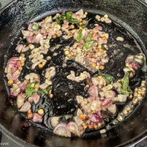 tempering for the bitter gourd fry