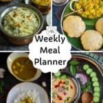 pinterest collage of weekly meal planner