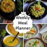 weekly meal planner for pinterest with text overlay