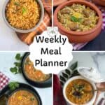 long image of weekly meal plan for pinterest