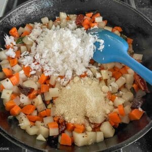 adding coconut and almond flour