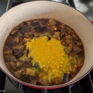 adding the cooked dal