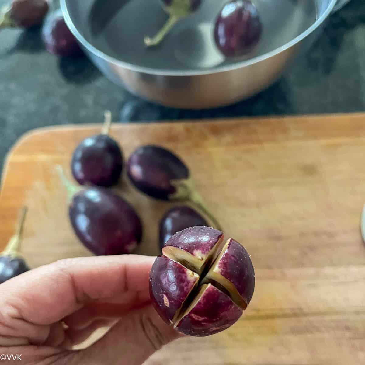 slit brinjals