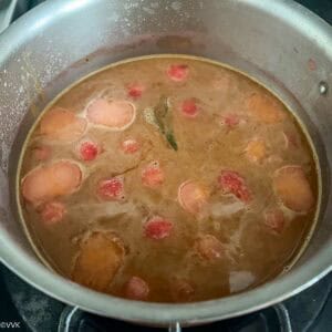 adding sambar powder and cooking