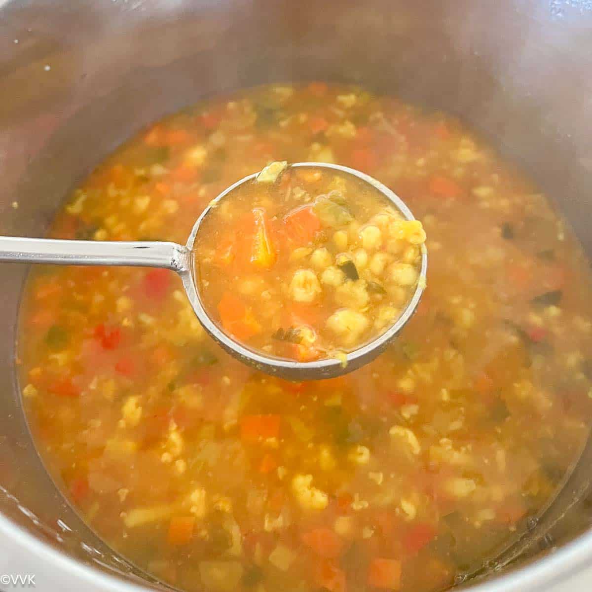 simmer soup ready to be served