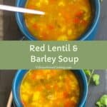 collage soup of barley soup for pinterest