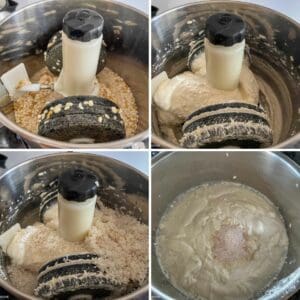 collage of grinding batter