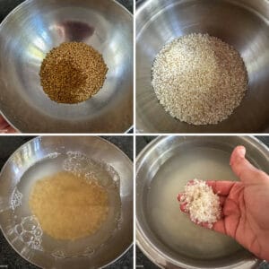 collage of batter soaking