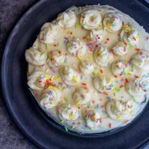 square image of carrot cake