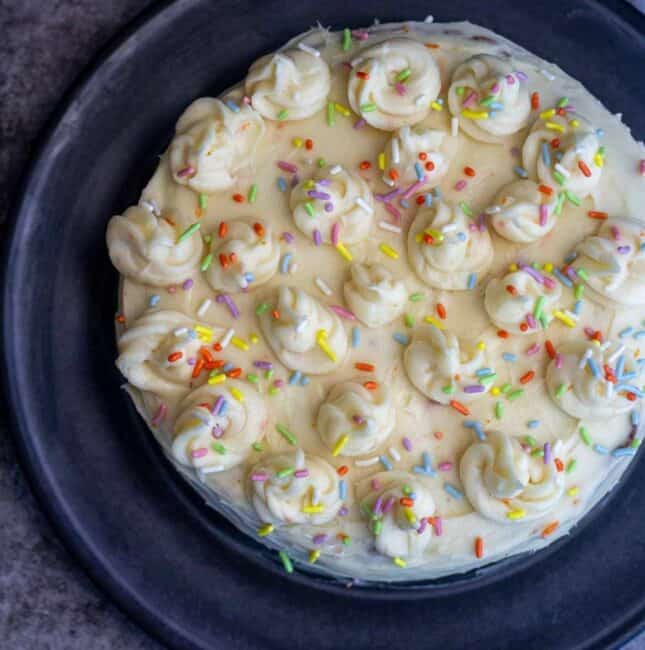 square image of carrot cake