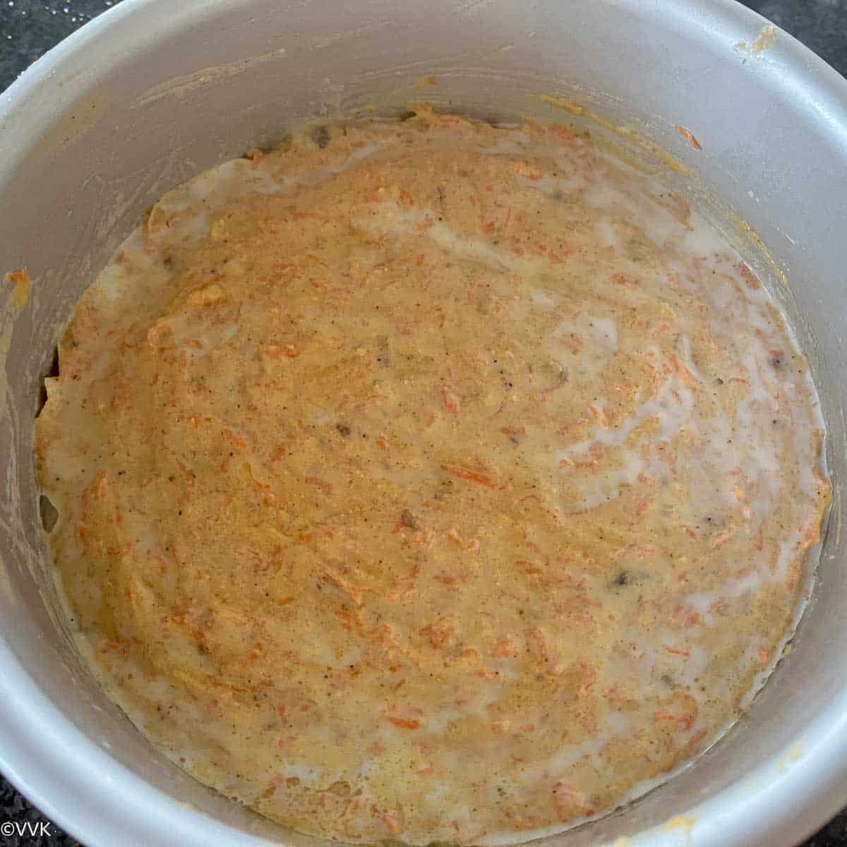 cake with milk wash ready to be baked